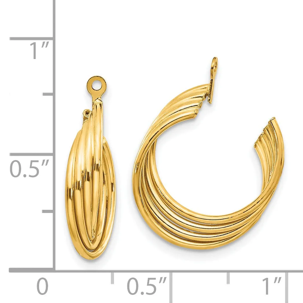 14k Yellow Gold Polished Hoop Earring Jackets