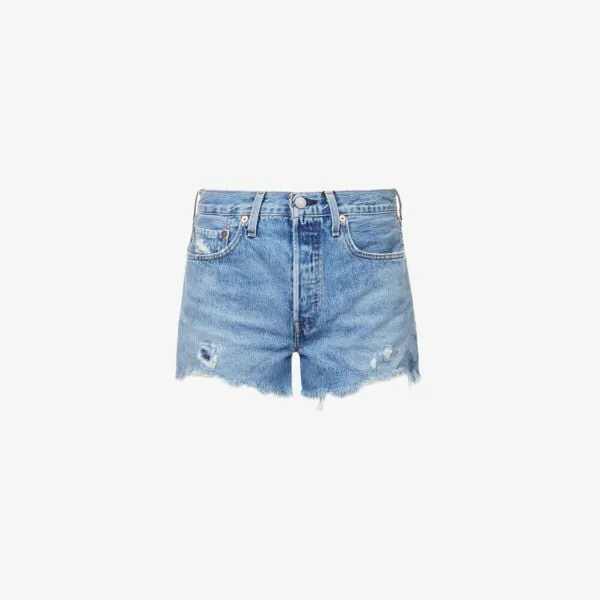 501 Levis high waist distressed denim shorts in oxnard athens mid