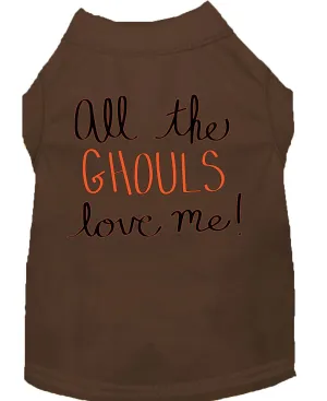 All The Ghouls Screen Print Dog Shirt Brown Xxl (18)