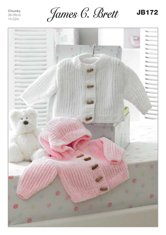 Babies Jackets in James C Brett Flutterby Chunky