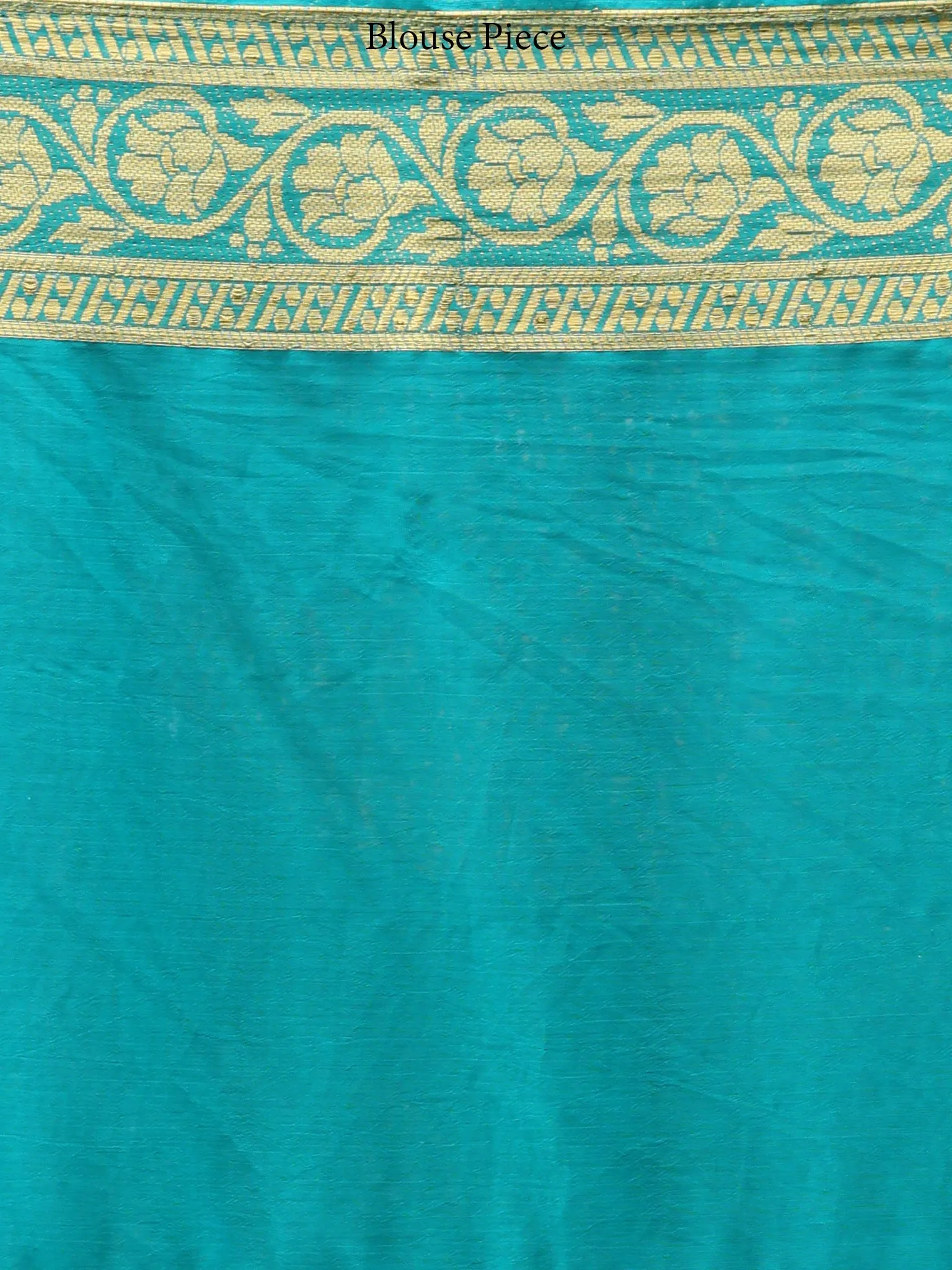 Banarasee Chiffon Saree With Golden Zari Weave - Sea Blue & Gold - S031704364