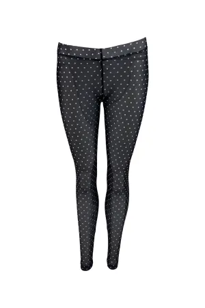 Black Colour Denmark Annie Mesh Leggings in Polka Dots