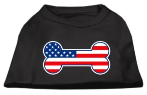 Bone Shaped American Flag Screen Print Shirts  Black S (10)