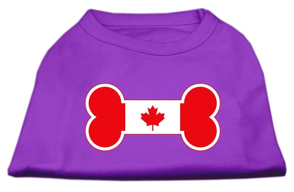 Bone Shaped Canadian Flag Screen Print Shirts Purple S (10)