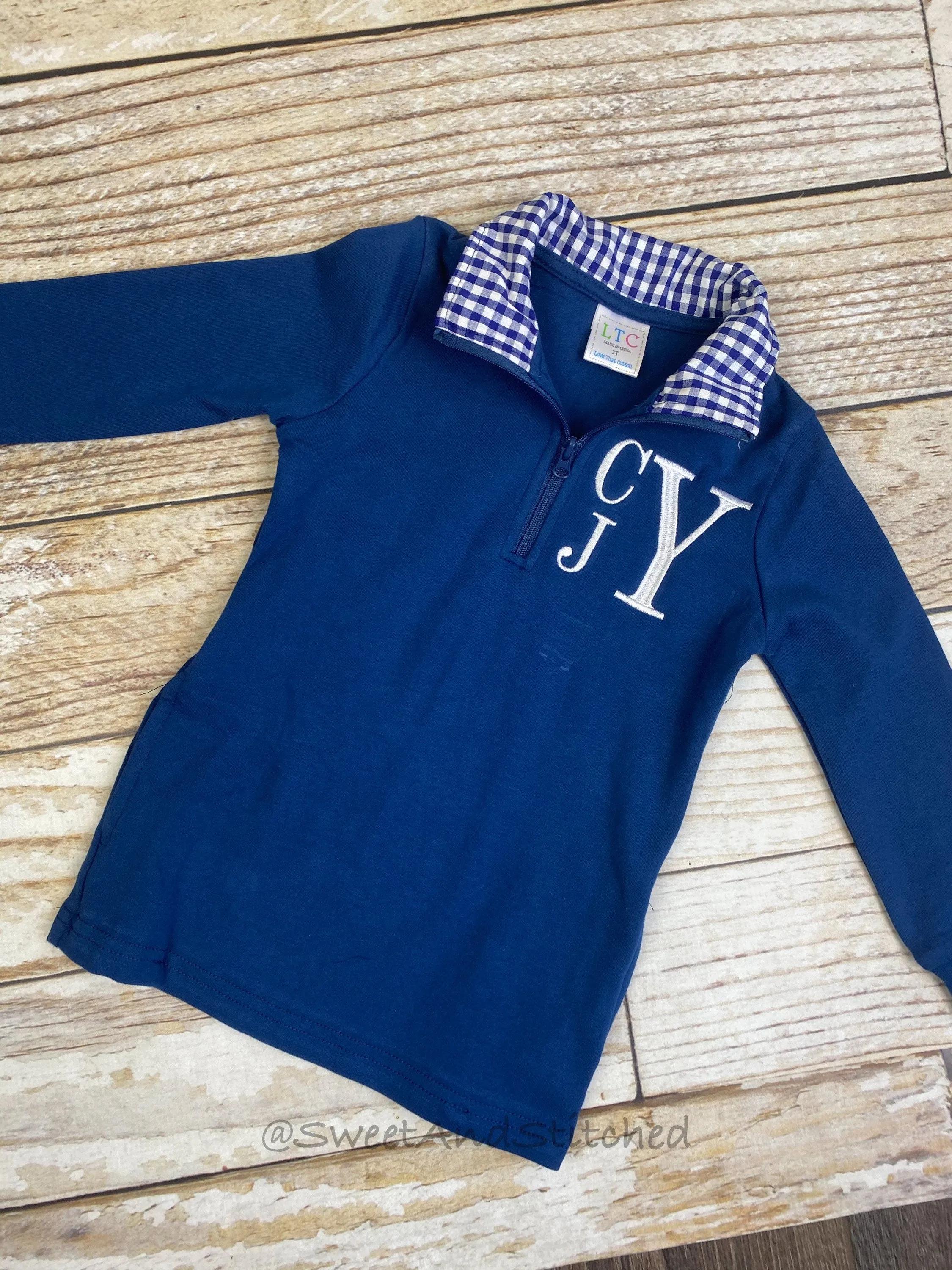 Boys Monogrammed sweatshirt, pullover, or quarter zip jacket, monogrammed toddler jacket, boys fall monogram sweatshirt