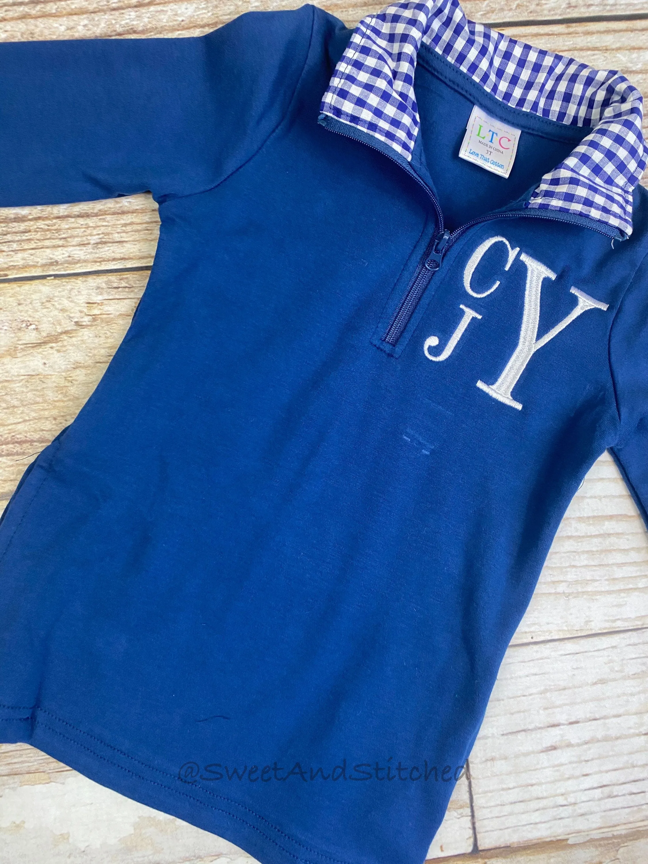 Boys Monogrammed sweatshirt, pullover, or quarter zip jacket, monogrammed toddler jacket, boys fall monogram sweatshirt