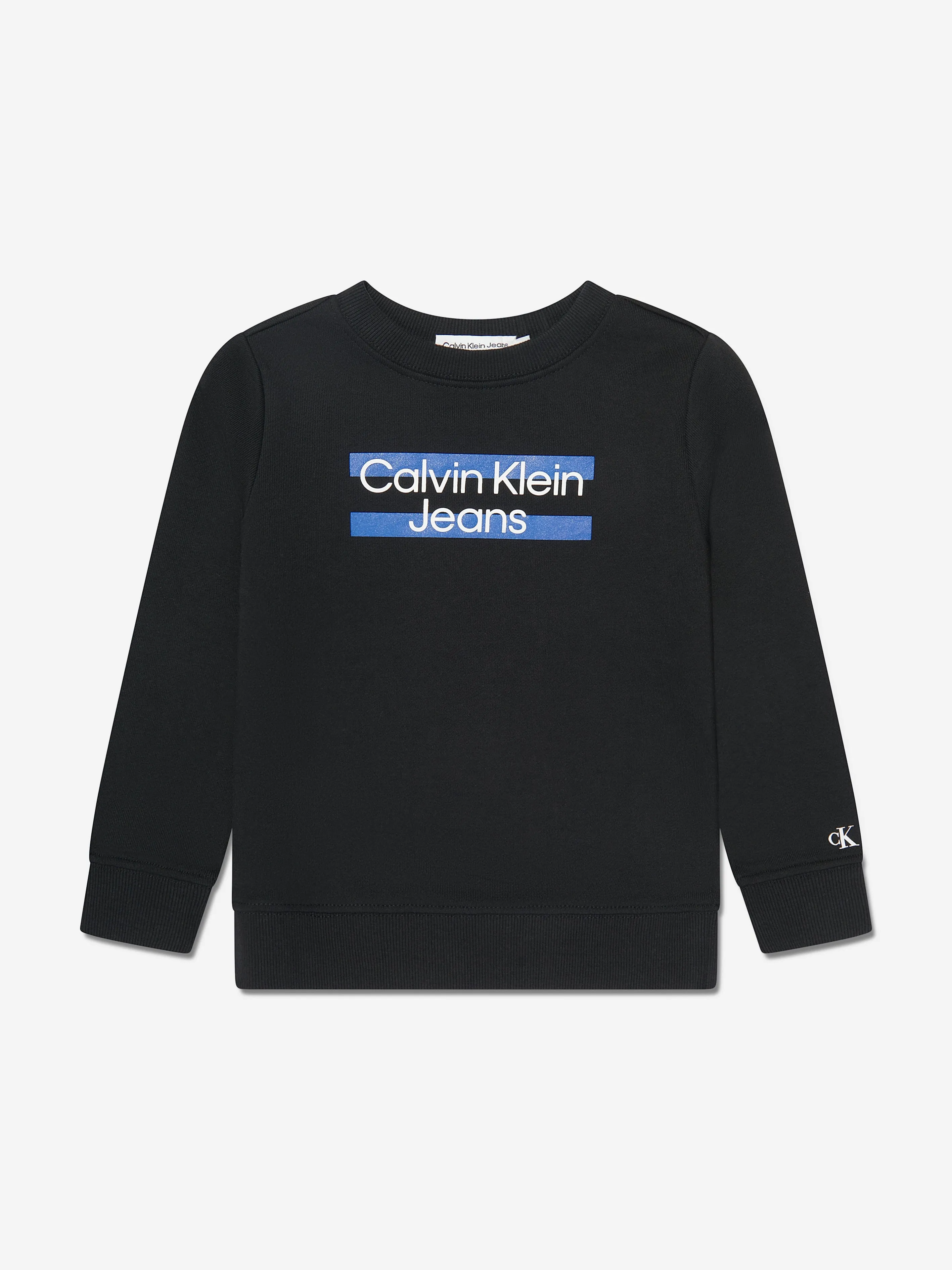 Calvin Klein Boys Maxi Block Logo Sweatshirt in Black