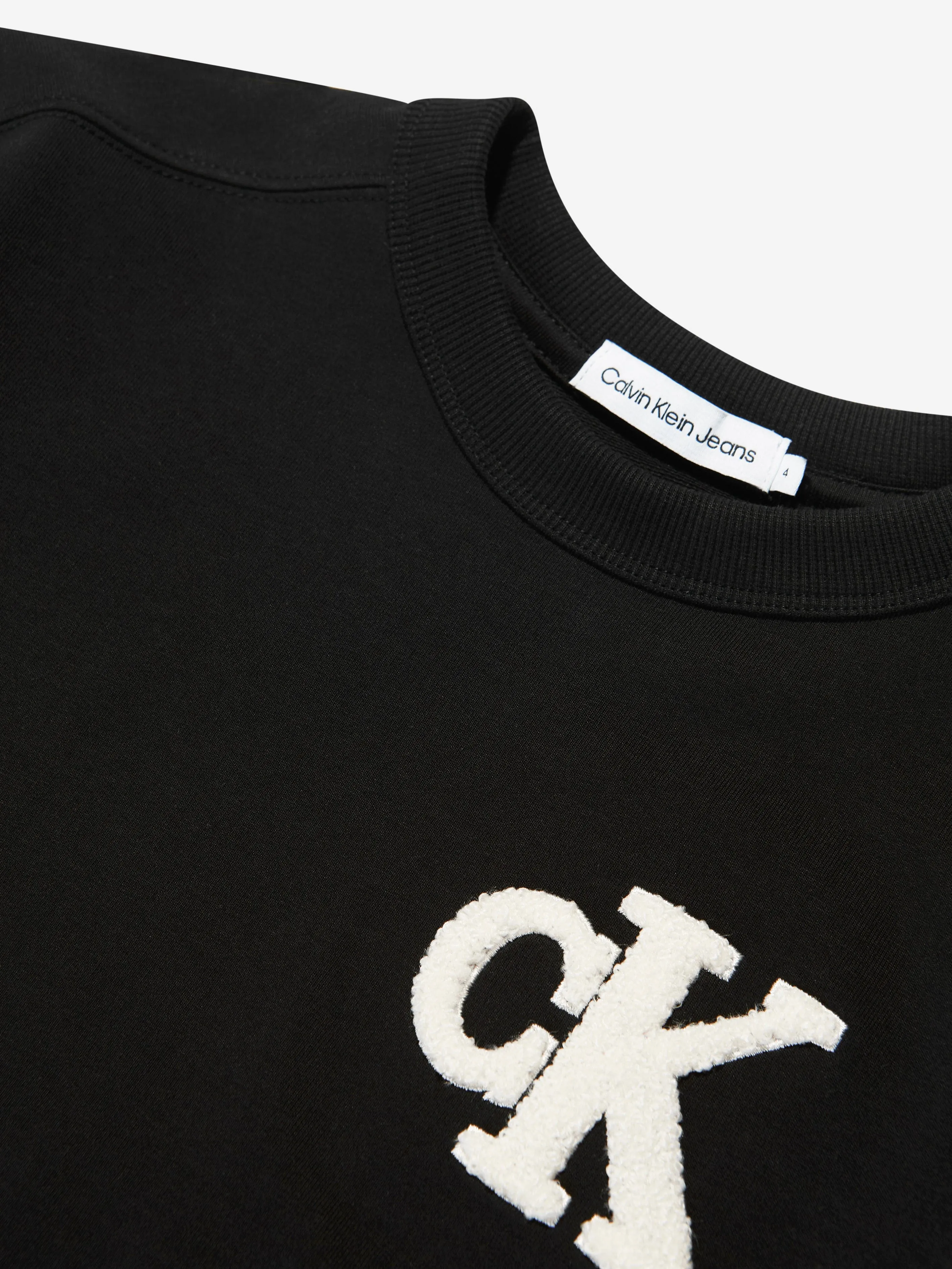 Calvin Klein Boys Towelling Mono Terry Top in Black