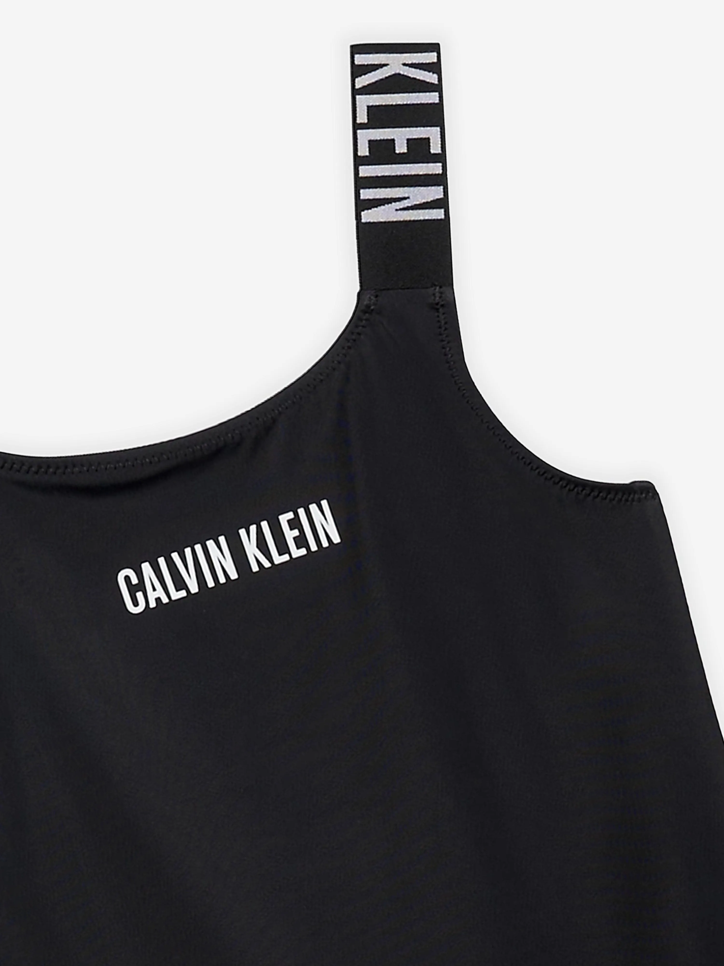 Calvin Klein Girls Logo Swimsuit in Black