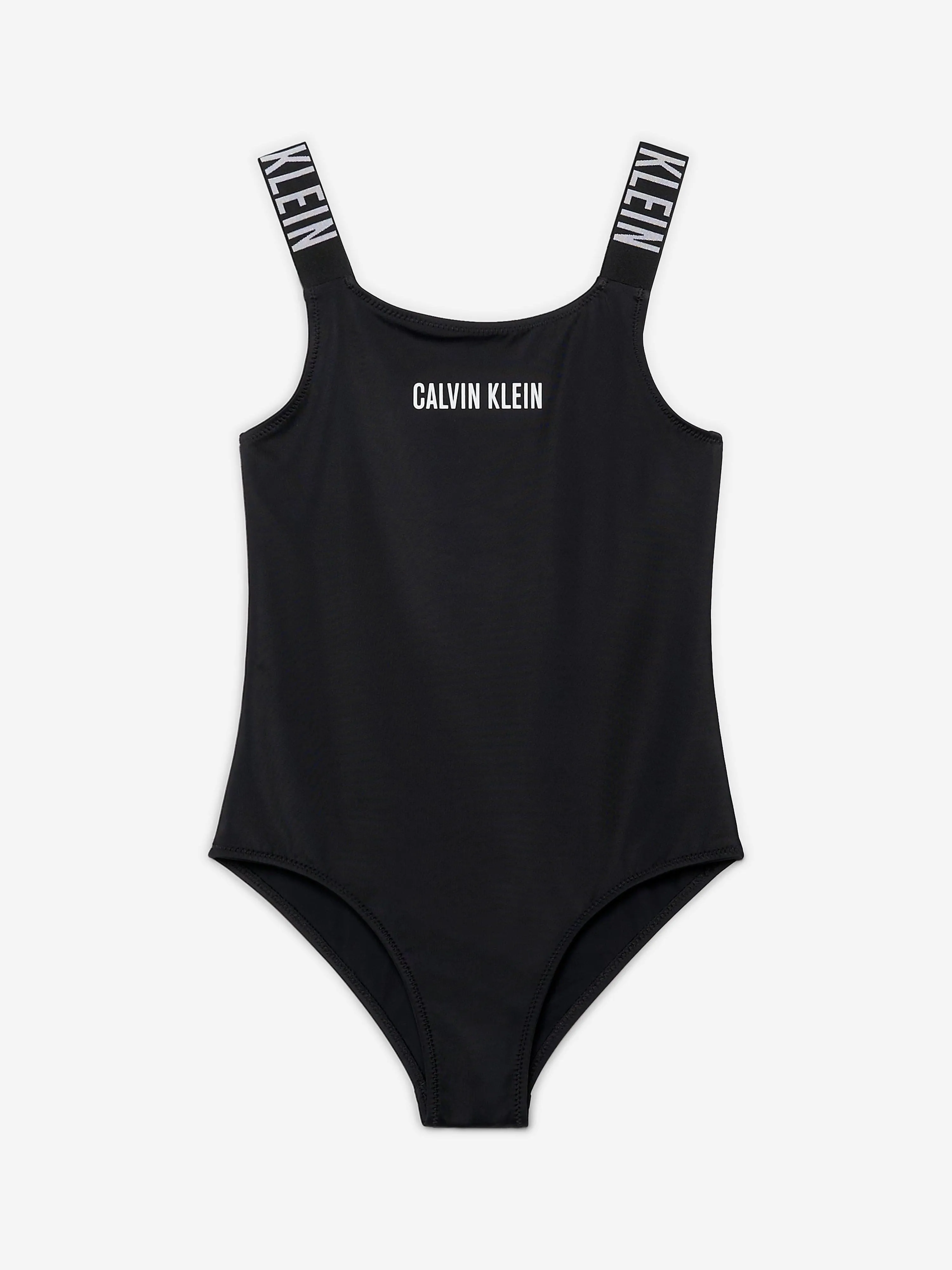 Calvin Klein Girls Logo Swimsuit in Black