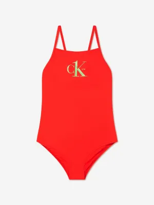 Calvin Klein Girls Logo Swimsuit