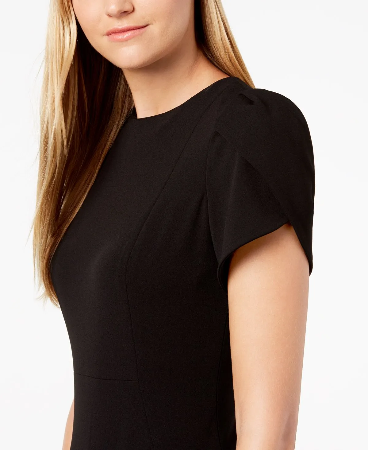 Calvin Klein Mini Tulip Sleeve Sheath Dress, Black