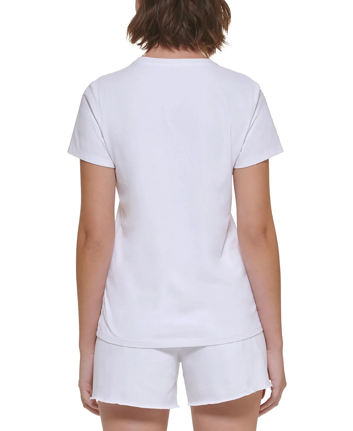 Calvin Klein Women's Short Sleeve Crew Neck Cotton T-Shirt, White