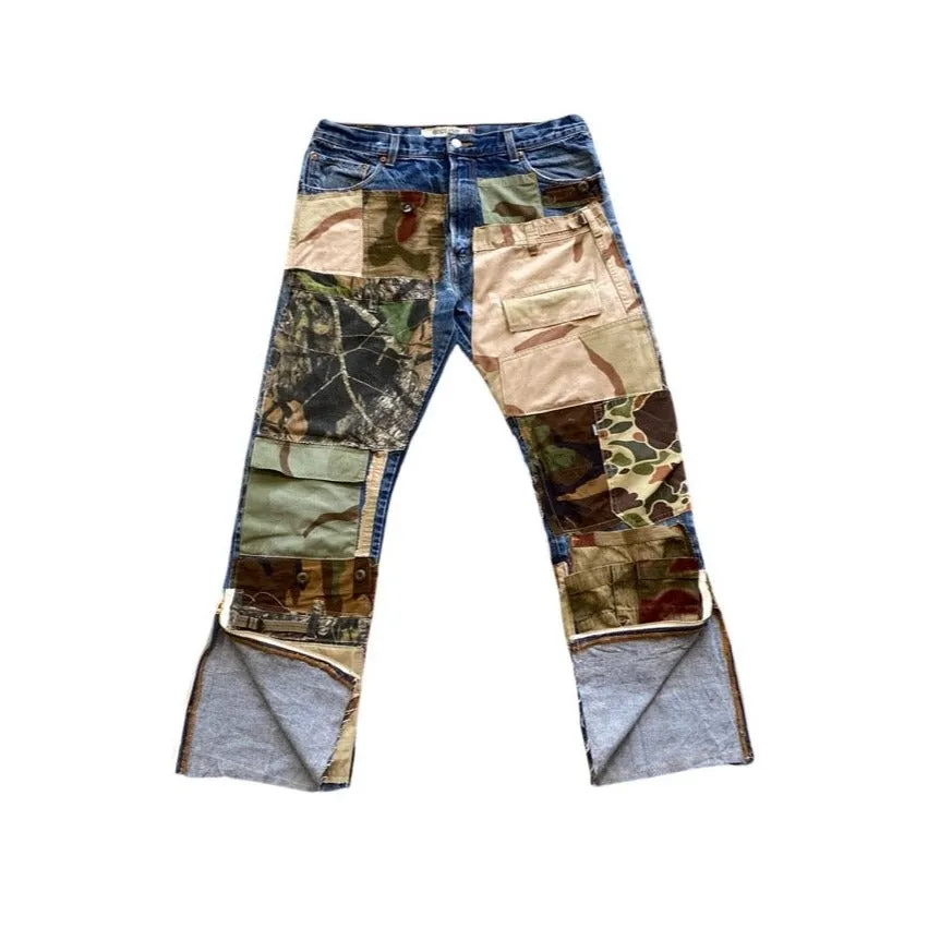 Camo Patchwork Detail Denim // RANDOM SELECTION