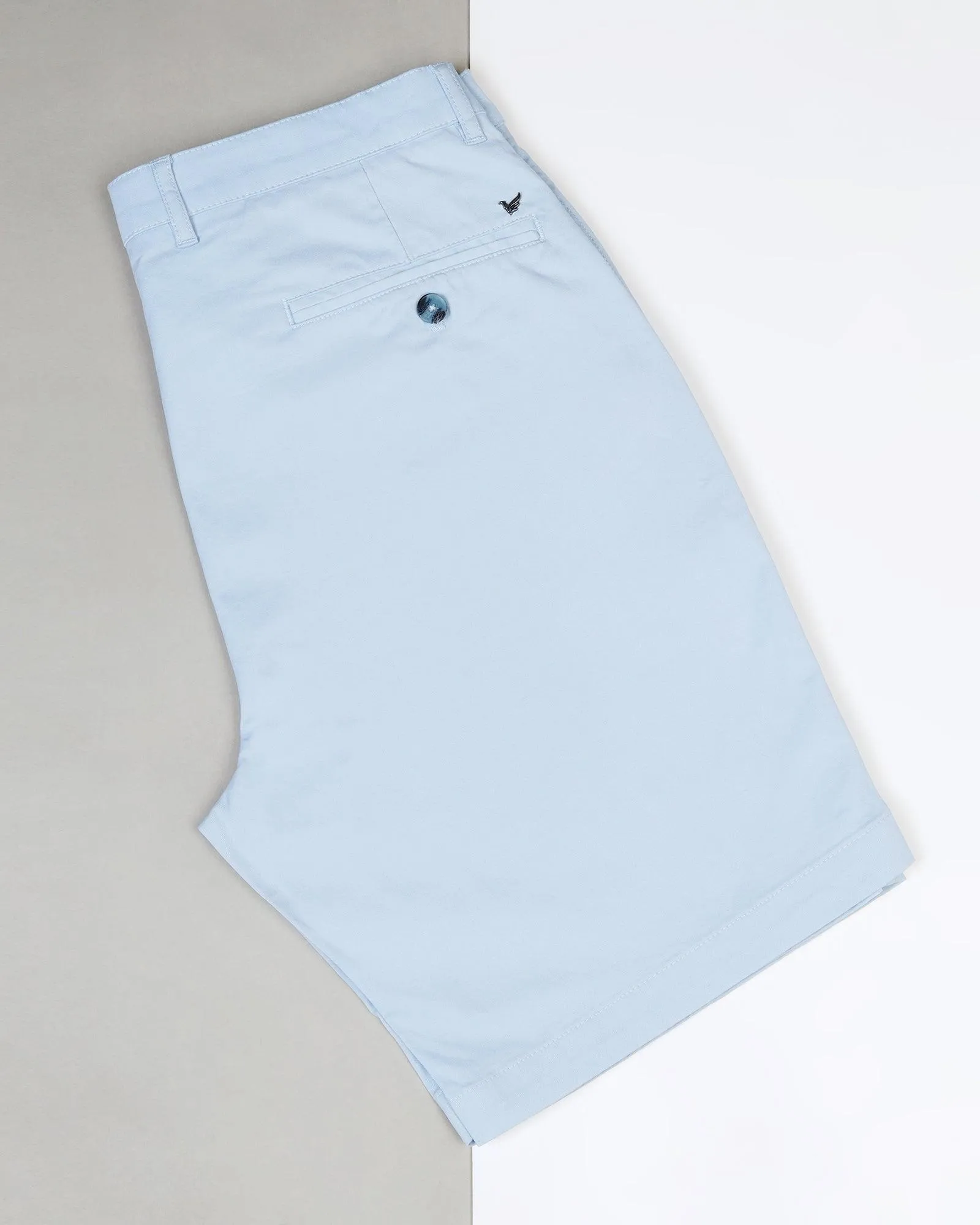 Casual Light Blue Solid Shorts - Frank