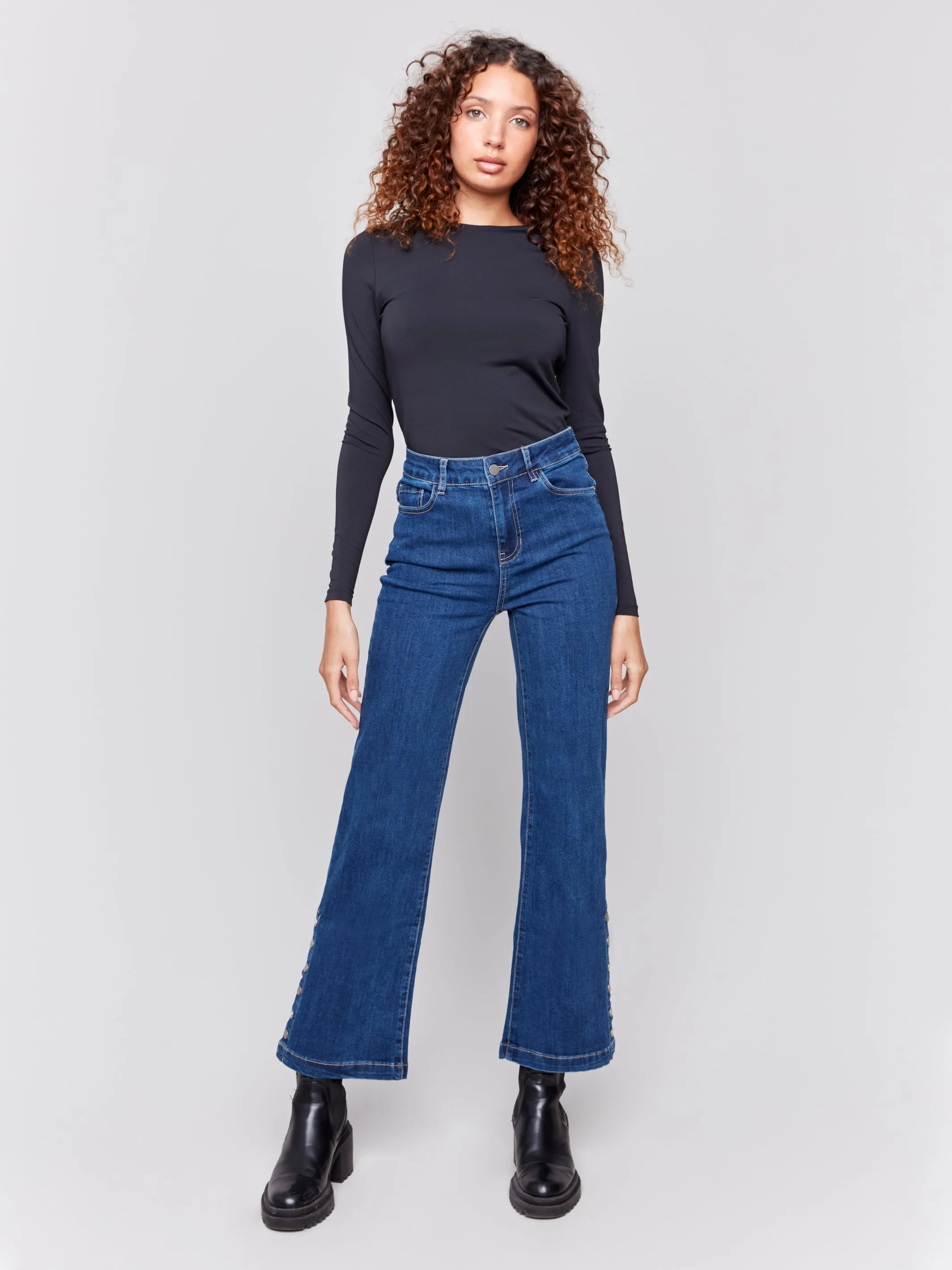 Charlie B Flare Button Leg Jeans