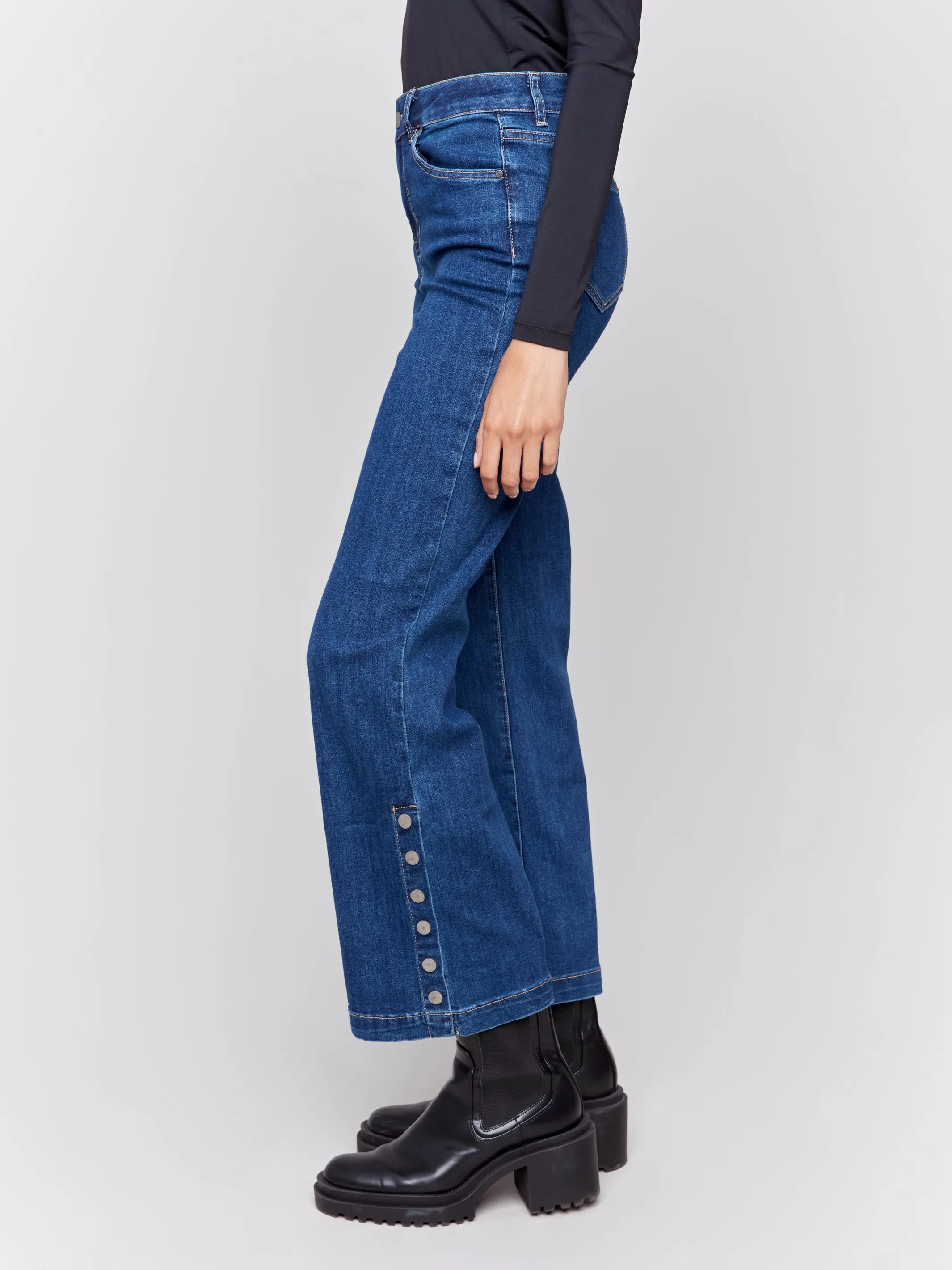 Charlie B Flare Button Leg Jeans