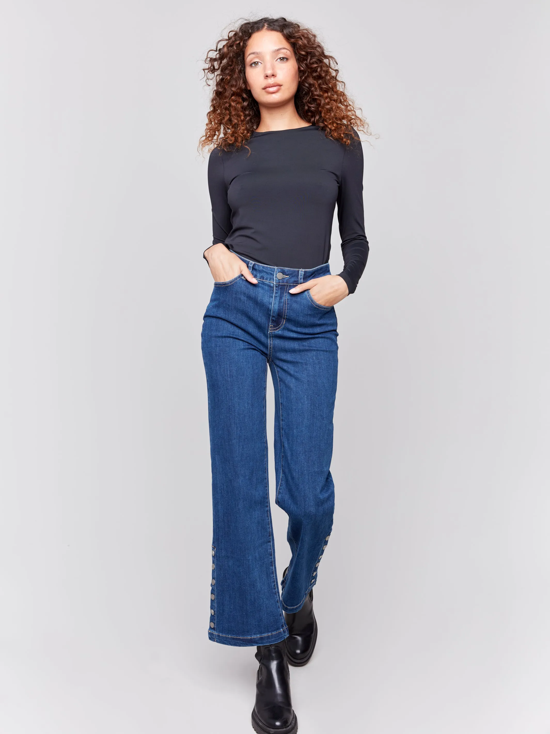 Charlie B Flare Button Leg Jeans