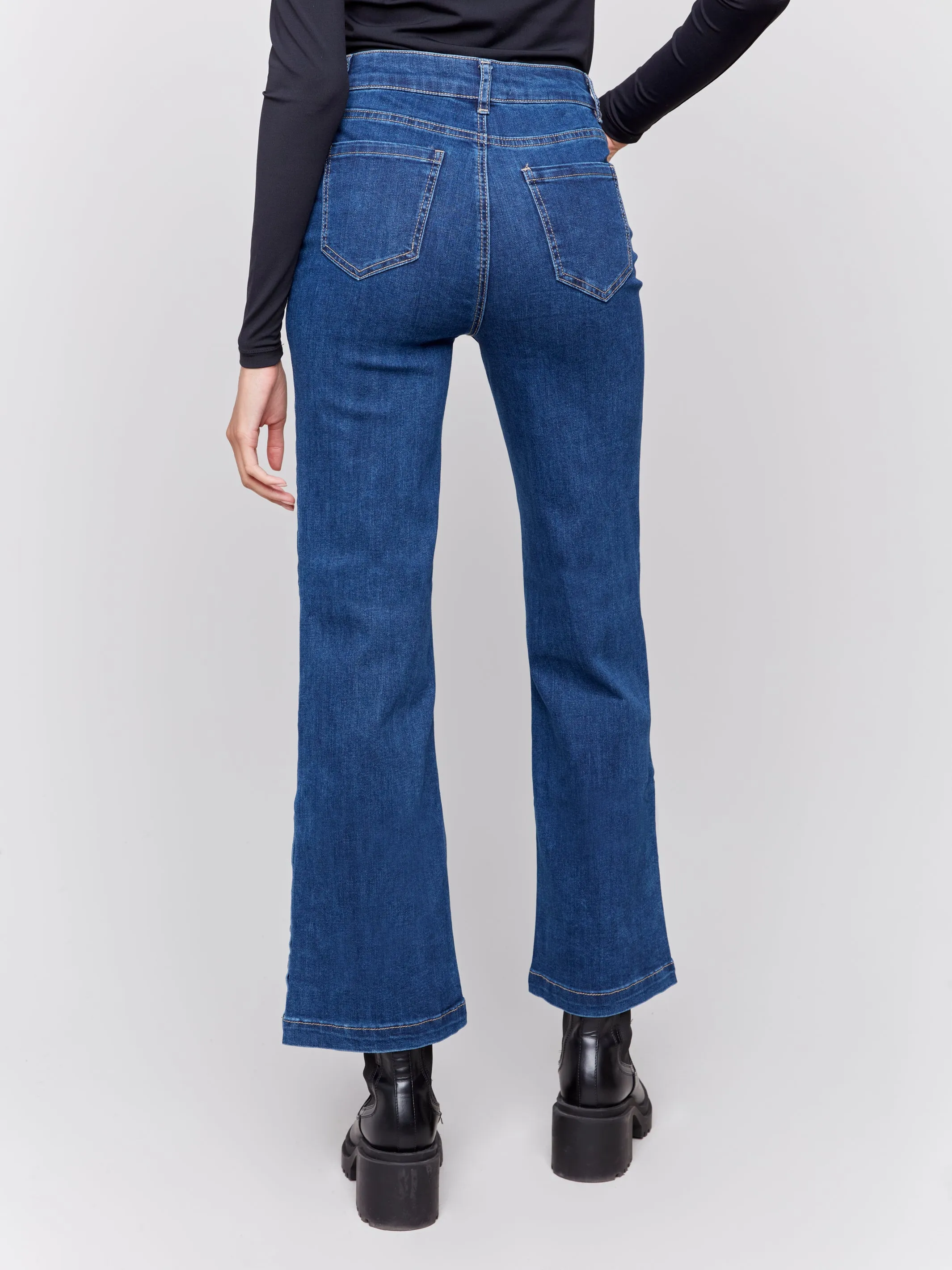 Charlie B Flare Button Leg Jeans