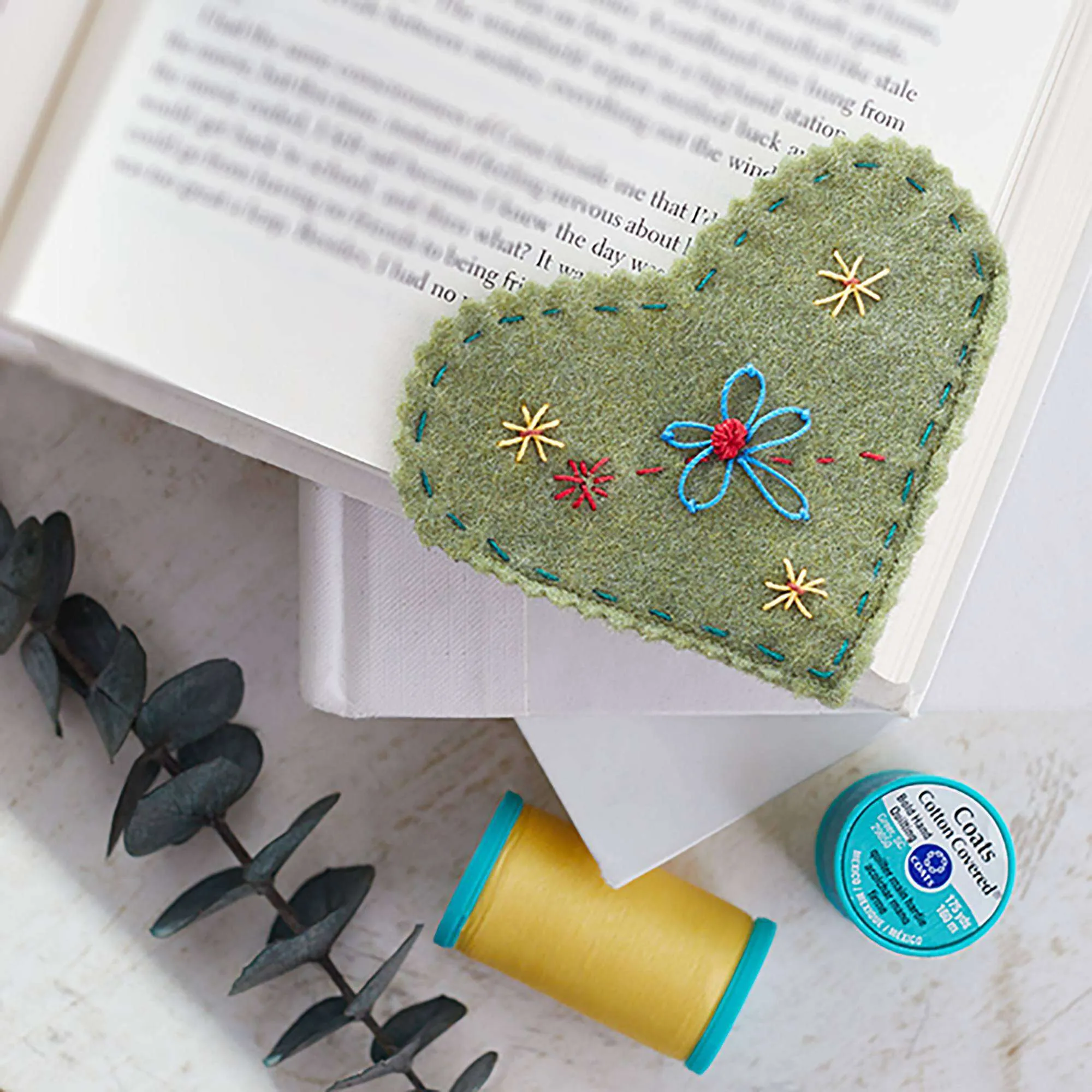 Coats & Clark Embroidery Folkloric Heart Bookmark