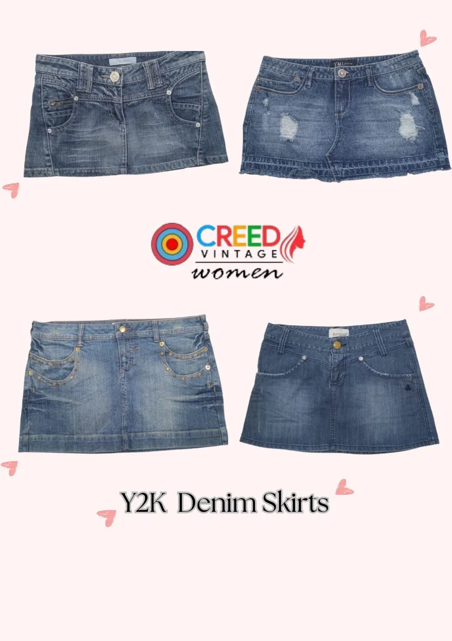 CR2773 Y2K Denim Mini Skirts - 12 Pcs