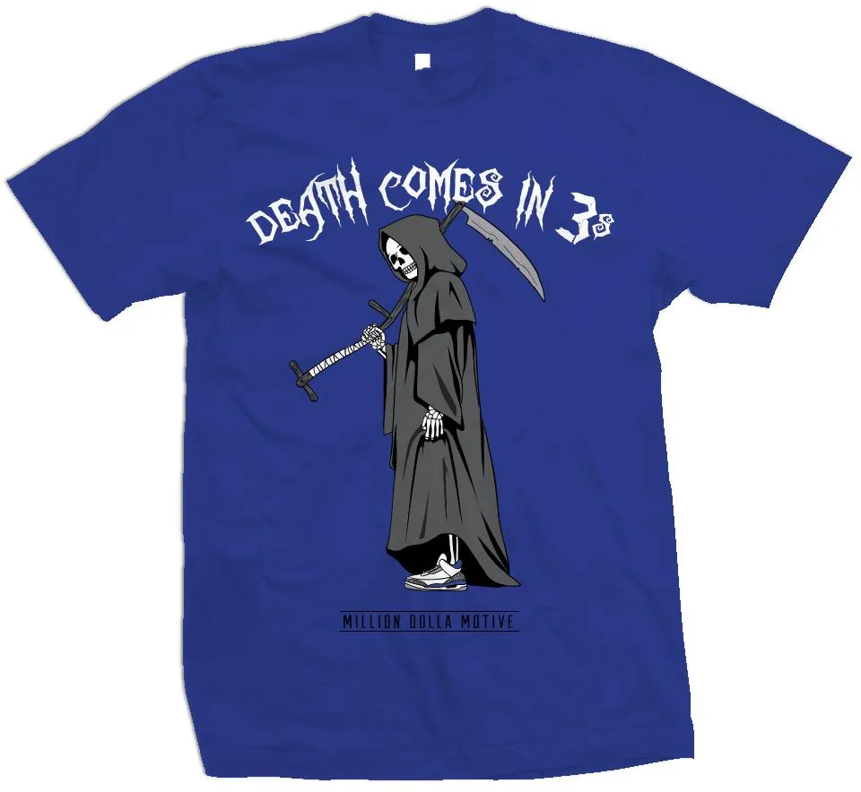 Death Comes In 3's - Royal Blue T-Shirt