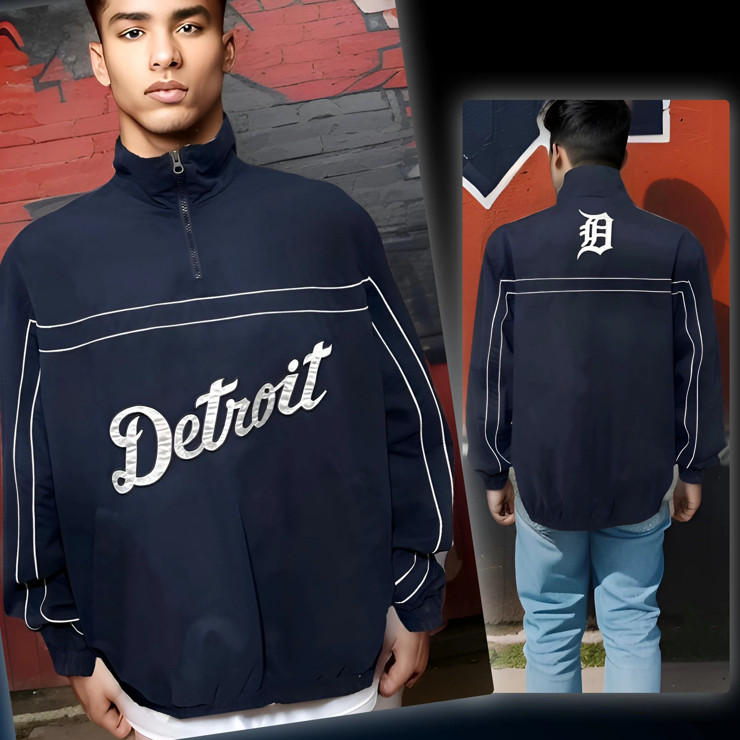 ^DETROIT TIGERS^ WARM UP JACKET (1/4 ZIP)