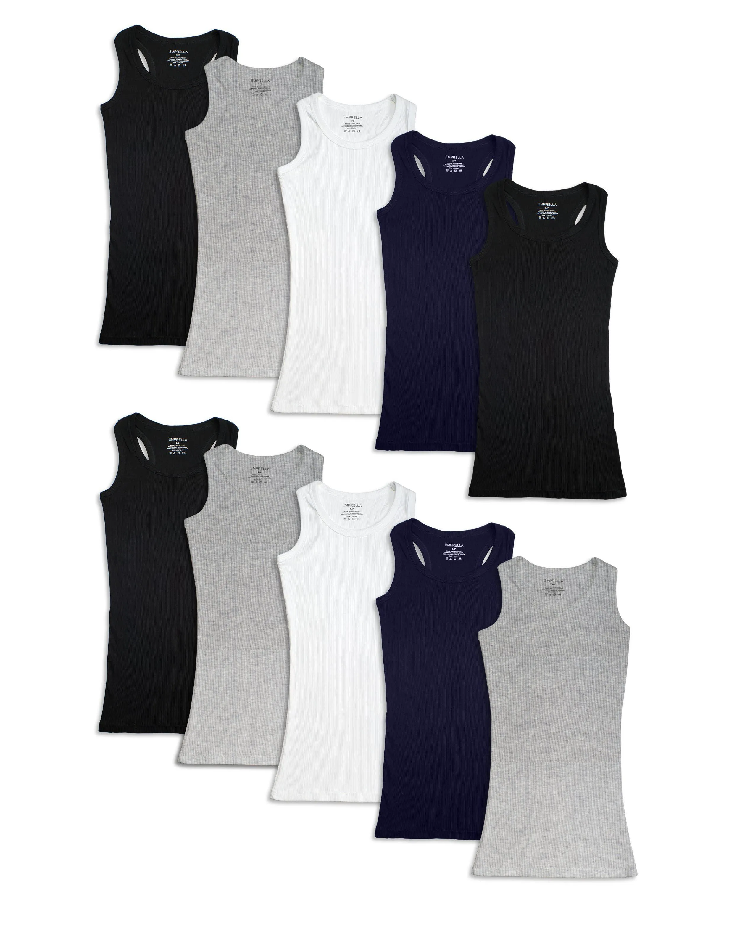 Emprella's Racerback Tank Tops in 4 or 8 packaged sets | Neutral Assorted Packs