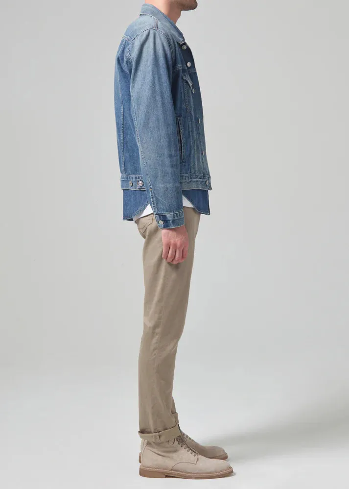 Gage Slim Straight Stretch Linen Pant