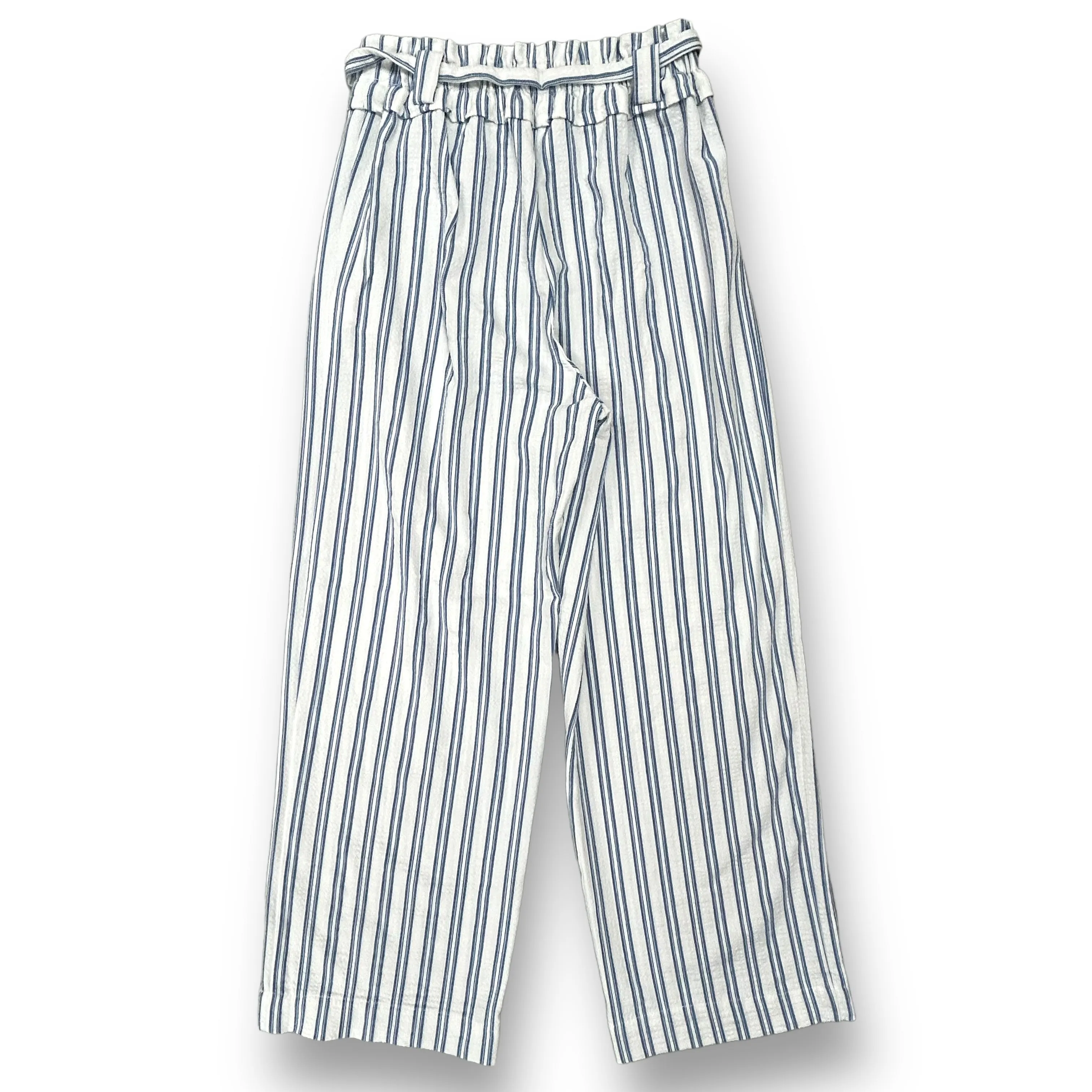 Girls Zara Size 11/12 Blue & White Striped Wide Leg Boho Bottoms