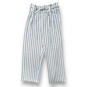 Girls Zara Size 11/12 Blue & White Striped Wide Leg Boho Bottoms