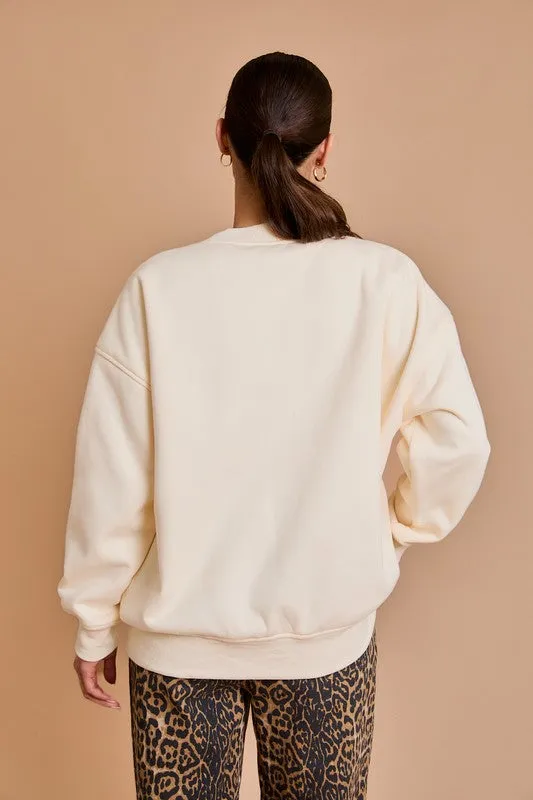 Good Vibes Only Sweatshirt - Cream