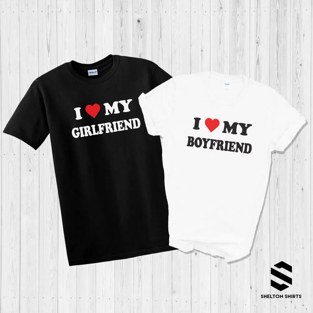 I heart my Girlfriend / Boyfriend Matching Shirts - Set of 2 shirts