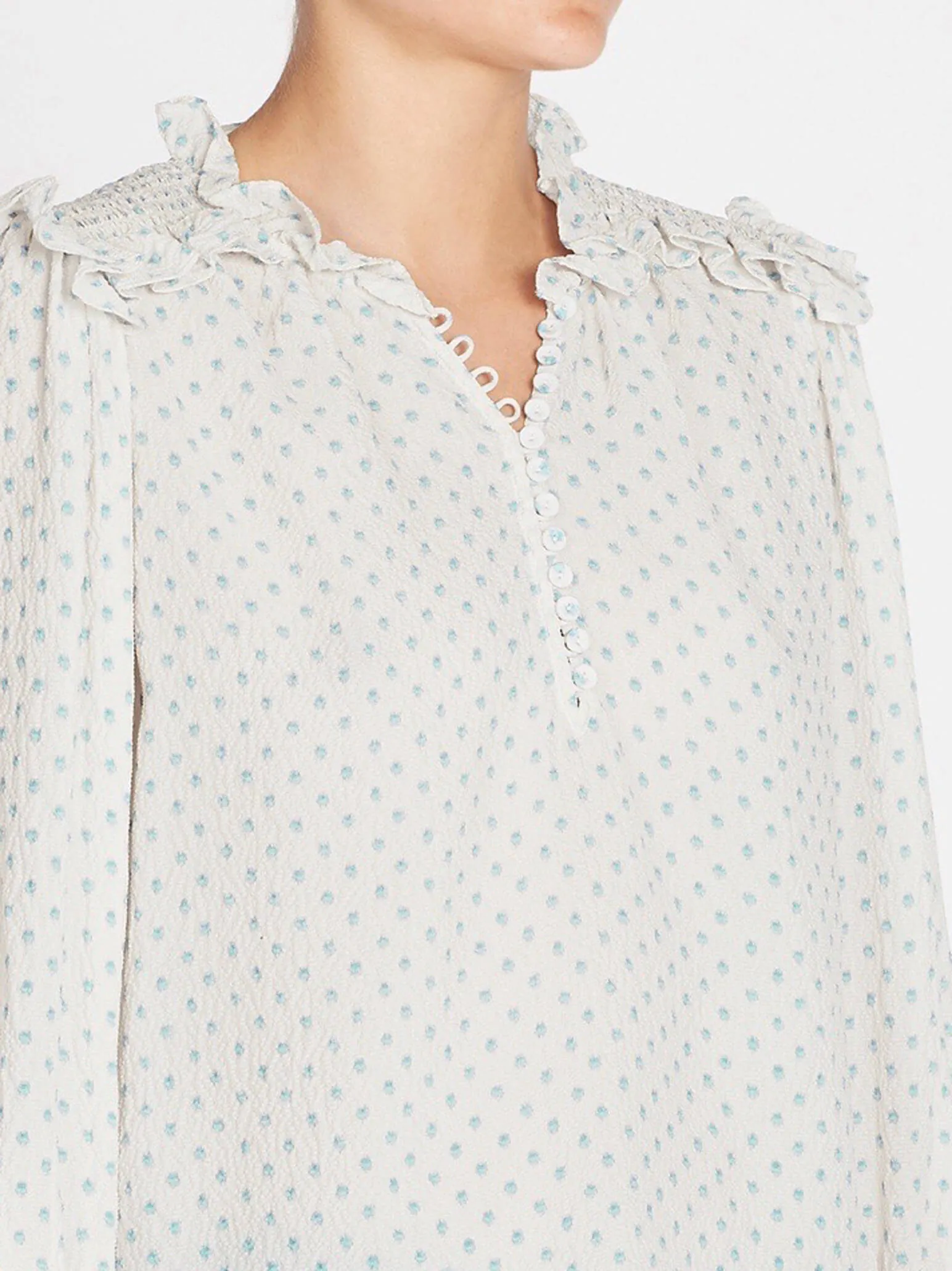 Ikat Dot Print Top