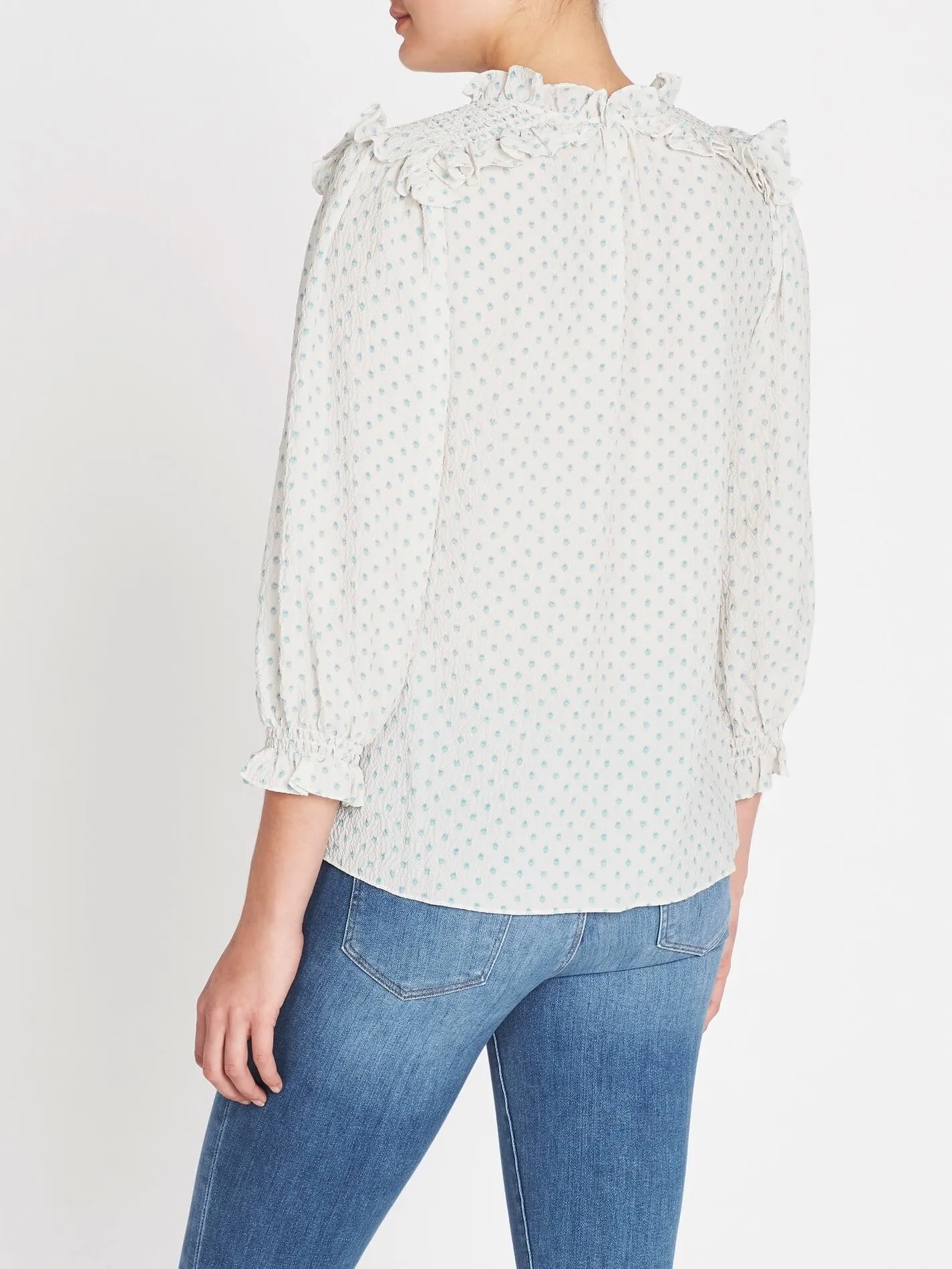 Ikat Dot Print Top