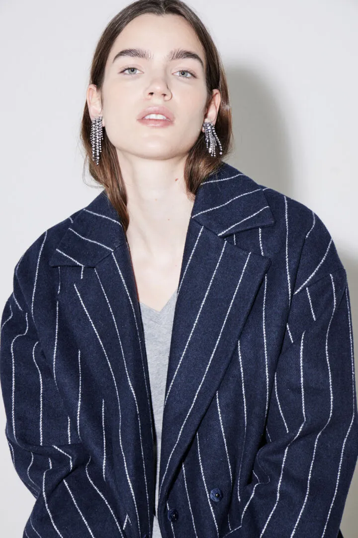 Jannet Pinstripe Jacket in Total Eclipse