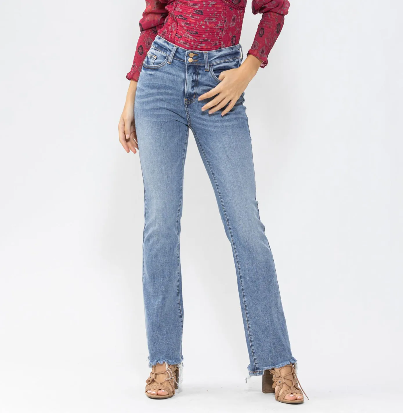 JB HW DOUBLE BUTTON BOOTCUT (CURVY)