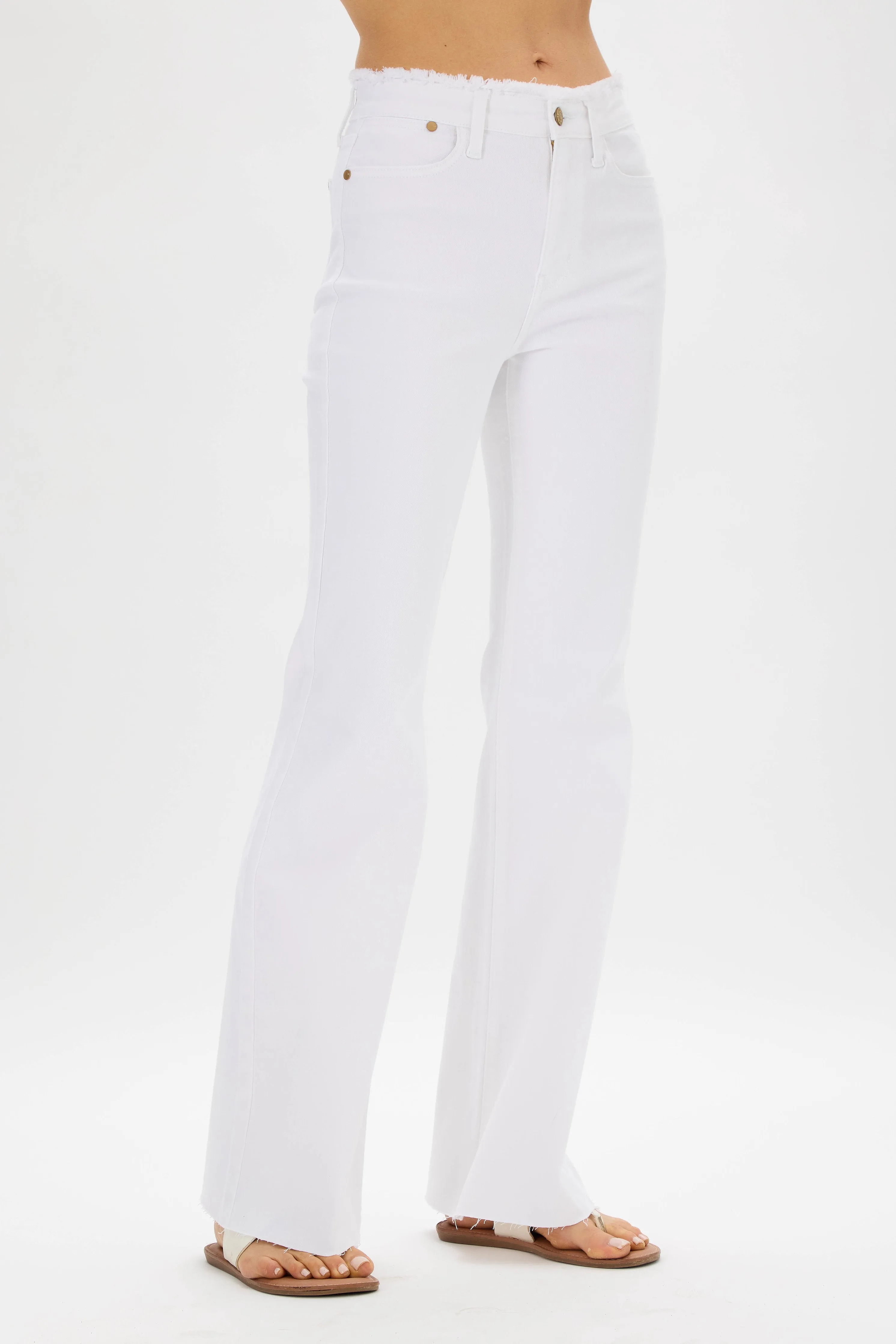 JB HW FRAY WAISTBAND FLARE JEANS