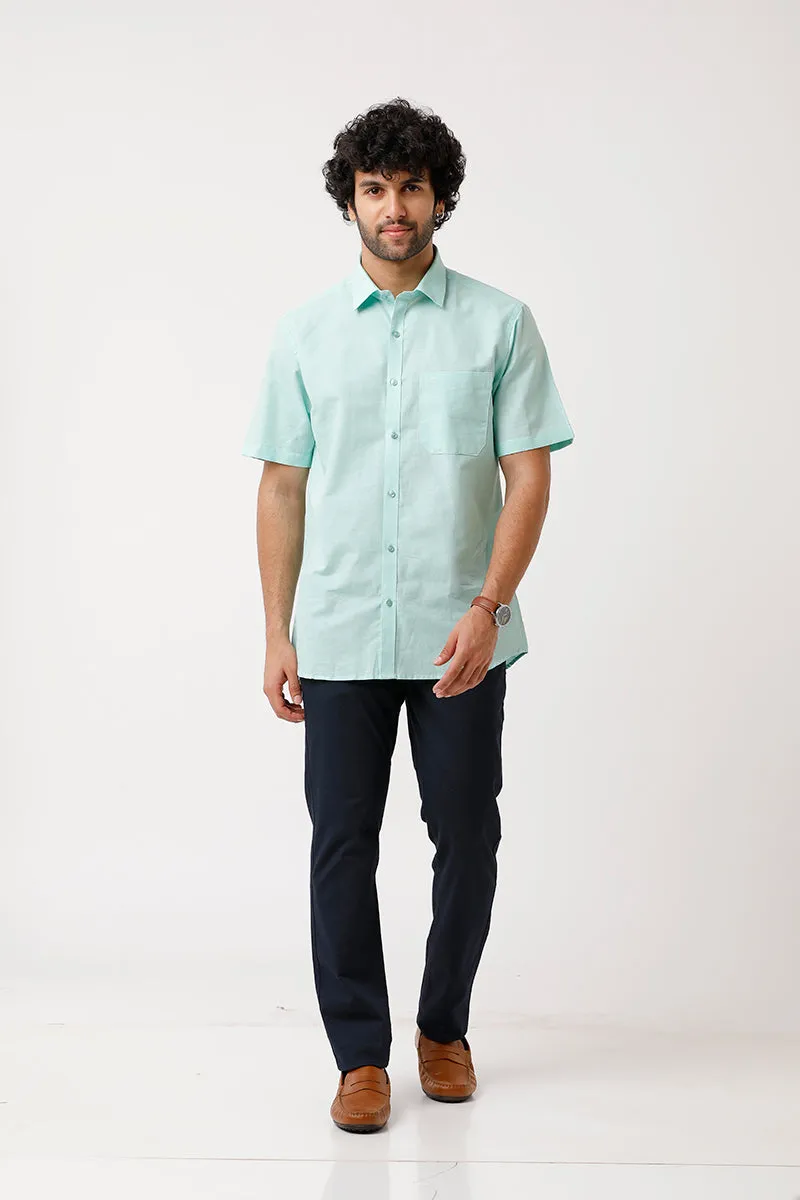 Jute Classic - Greenish Blue Formal Shirt For Men | Ariser