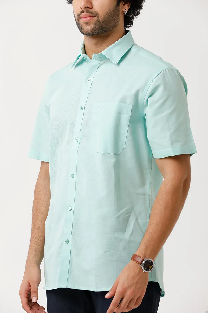 Jute Classic - Greenish Blue Formal Shirt For Men | Ariser