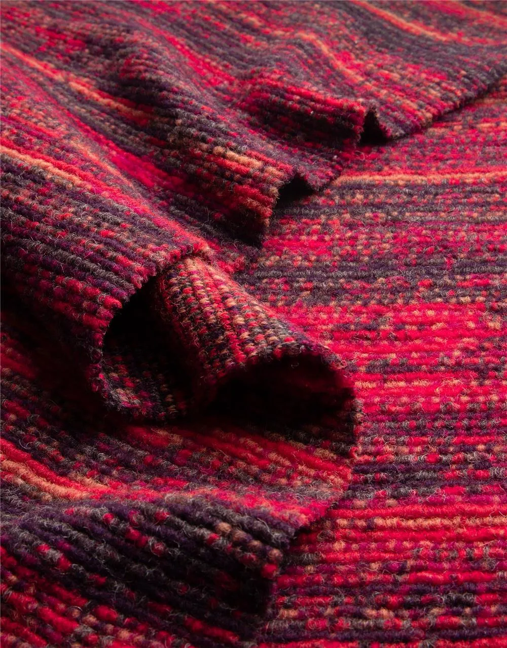 LANADA ORGANIC RED discontinued ~ Knitted and fluffed Wool fabric