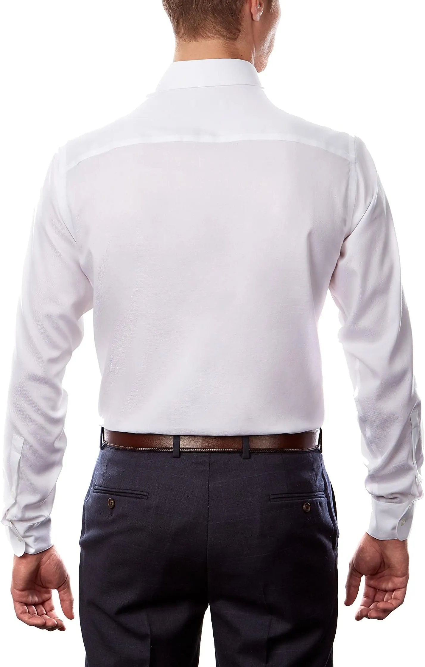 Men's classic shirt, regular fit, plain, stretch iron-free Calvin Klein, white