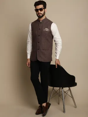 Men's Mandarin Collar Waistcoat - Even Apparels