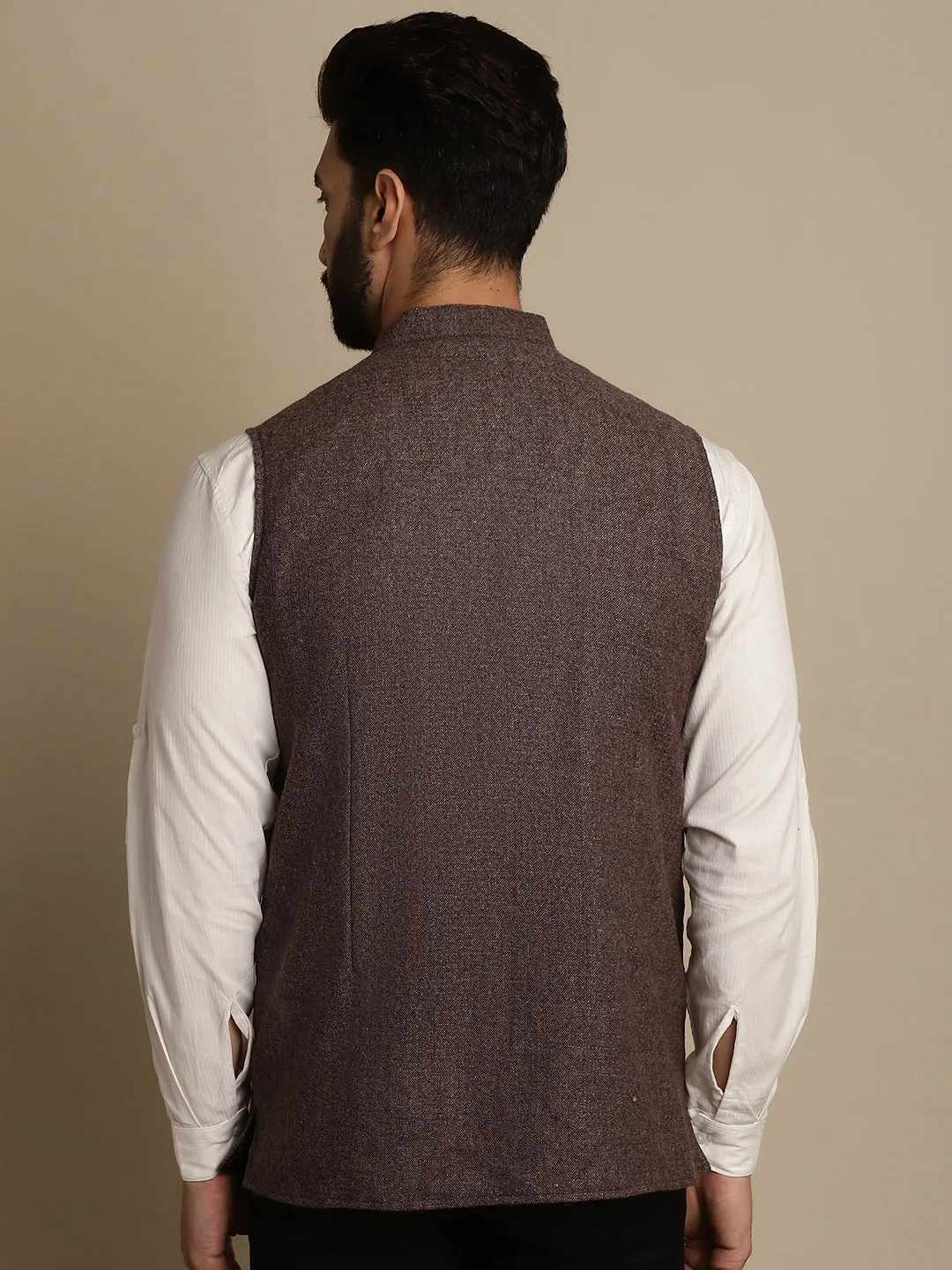 Men's Mandarin Collar Waistcoat - Even Apparels