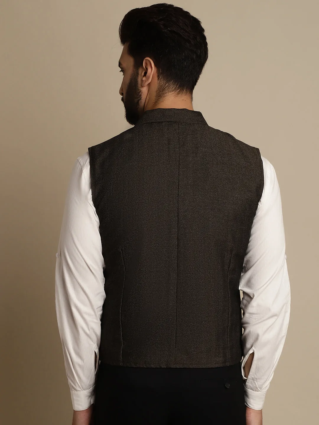 Men's Wool Waistcoat With Notched Lapel - Even Apparels