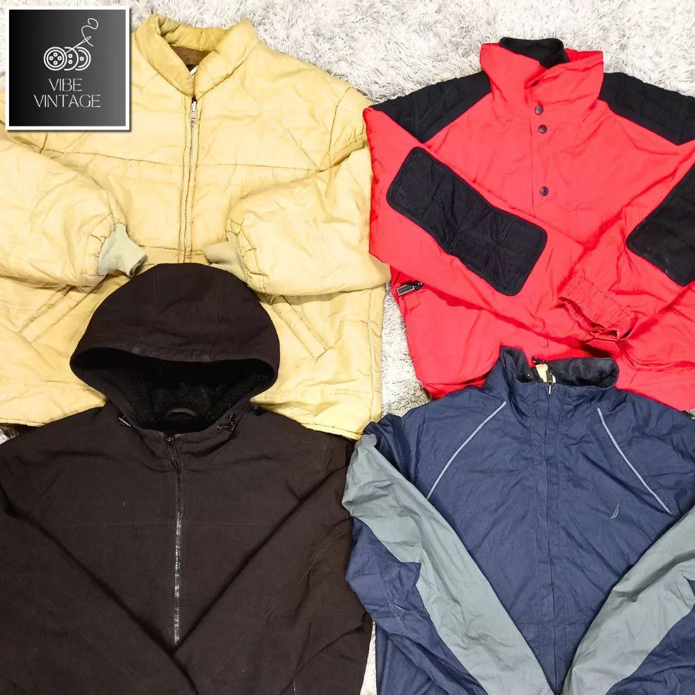 MIX BRANDED VINTAGE WINTER JACKETS - 12 PCS