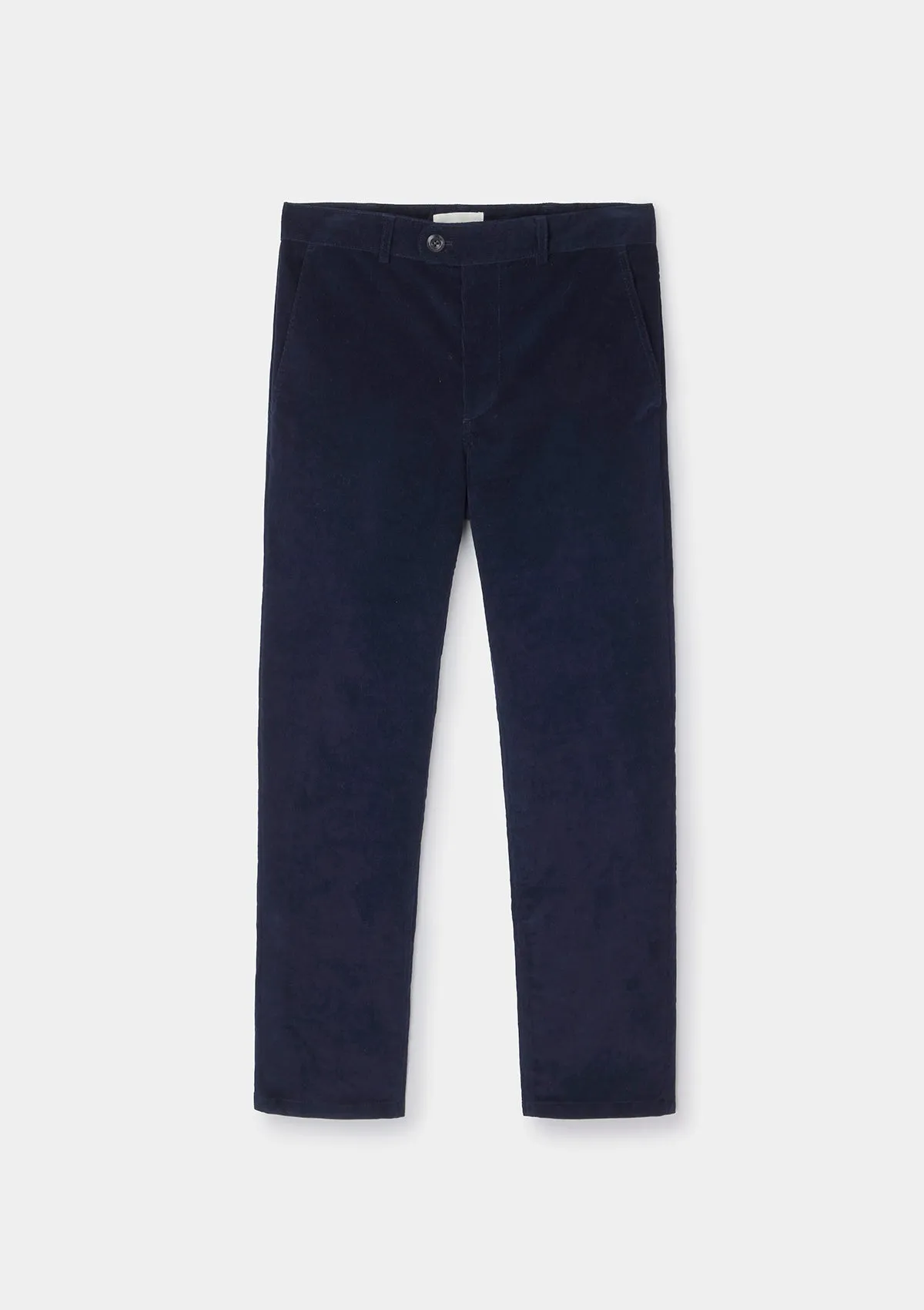 Navy Cotton Pincord Casual Trousers