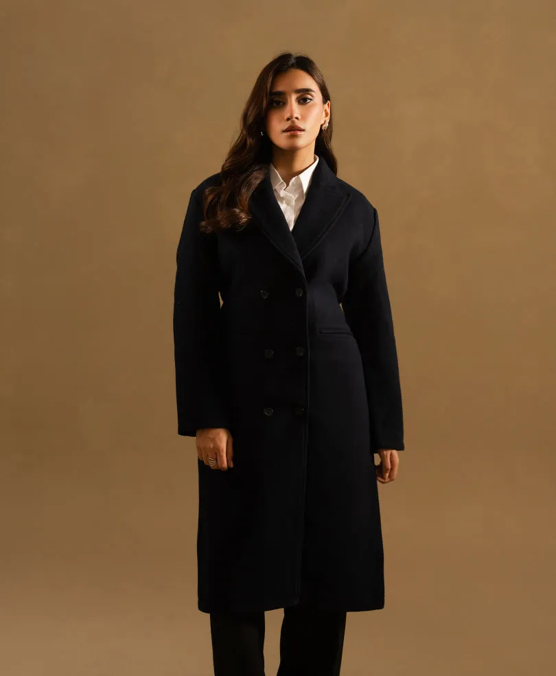 Navy Long Coat Extended length (Women)