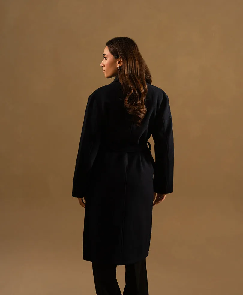 Navy Long Coat Extended length (Women)