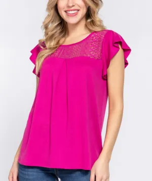 Pink flowy top